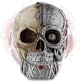 mtb more energy Deko Totenkopf ''Steampunk Arni'' - Cyborg Roboter Look - Höhe ca 12 cm -Totenschädel Figur Dek