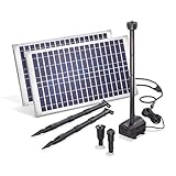 Solar Teichpumpe 50 Watt Solarmodul 1750 l/h Förderleistung 3,0 m Förderhöhe esotec Professional Produktserie Komplettset Springbrunnen Gartenteich, 101916