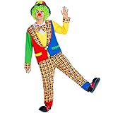 TecTake dressforfun Herrenkostüm Clown | Kostüm + Clown-Nase & Schlapphut mit Filzblume | Harlekin Clown-Kostüm Fasching (XL | Nr. 300841)