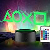 Xpassion Playstation Lampe mit Farbwechsel Funktion 16 Farben LED-Tisch-Schreibtisch-Lampen USB-Lade, die Schlafzimmer-Dekoration für Kinder Weihnachten Halloween-Geburtstagsgeschenk b