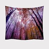 NHhuai Wandteppich Wandbehang Tapestry Tapisserie Dekotuch Wandtuch Tischdecke Strandtuch Hängende Stoff-Landschaftswald-Druckdeck