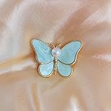BYYHJNMSXS Broschen Für Kleidung Mode Perle Schmetterling Frauen Broschen Kristall Exquisite Nette Insekt Pins Brosche Hochzeit Geschenk B