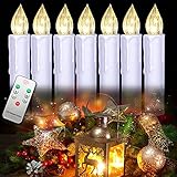 ACXIN LED Weihnachtskerzen, LED Kerzen Weinachten, Baumkerzen Flammenlose, mit Fernbedienung, mit Batterien, für Weihnachtsbaum, Hochzeit, Partys, Feiertag, IP44 (50er Warmweiß)