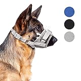 Supet Maulkorb Hund Verstellbarer Maulkörbe mit reflektierenden atmungsaktiven Mesh ​Maulkorb aus weichem Nylon Verhindert Das Beißen Bellen Trainingsmaulkorb für kleine mittlere und große H