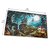 Wavin flag Halloween Witch Castle Moon Pumpkin Flag Lebendige Farbe ,Geeignet Langlebig Flag für Draußen und Drinnen gruselige Halloween-Weihnachtsschatzsuche, Partydek