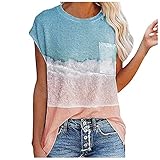 Bilbull Damenmode Sexy Bedruckte Spitzennaht BeiläUfiges äRmelloses Kurzes Top Damen T-Shirt Blusen Pullover Sweatshirt Mode V-Ausschnitt BlüTenblatt äRmellos Schling