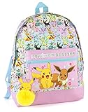 Pokemon Pikachu Pom Pom Keyring Besties Mädchen-rosa Glitter-Schule-Rucksack