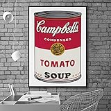 Wandkunst Poster Leinwand Malerei Andy Warhol Tomatensuppe Abstrakte dekorative Wandbilder, für Wohnzimmer Küche Wanddekor Kein Rahmen (Size : 23.6x35.4in(60x90cm))