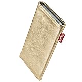 fitBAG Groove Gold Handytasche Tasche aus feinem Folienleder Echtleder mit Microfaserinnenfutter für Apple iPod Nano 5G 8GB 8 GB 16GB 16 GB