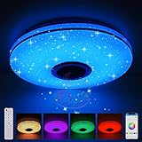 36W LED Deckenleuchte Dimmbar mit Bluetooth Lautsprecher,LED Deckenlampe mit Fernbedienung oder APP-Steuerung,RGBW Farbwechsel,Einstellbar für Schlafzimmer Küche Kinderzimmer W