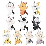 BKJJ 10pcs Realistische Mini Katzenfiguren, Miniatur Katzenfiguren, Mini Harz Katze Modell Ornamente, Katzenfiguren Verschiedene Katzenspielzeug für Kinder Lustiges Garten Dek