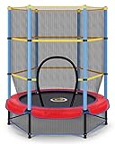 CAMBIVO Trampolin Kinder, Trampolin Indoor Klein mit verschließbares Sicherheitsnetz 139cm, Kindertrampolin Rebounder für Fitness, Jumping, Sport, Kleinkind, Installationsanleitung