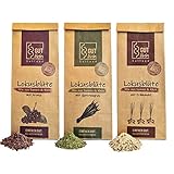 GUT livin Lokusblüte | BIO Mix aus Samen und Kleie | Probier-Set | wertvolle Ballaststoffe für deine Verdauung | Superfood für den Darm | Geschenkidee | 3x150g - ca. 36