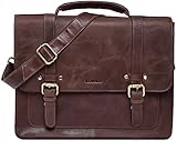 LEABAGS Omaha Leder-Umhängetasche I Laptoptasche bis 15 Zoll I Messenger Bag aus echtem Büffel-Leder I Aktentasche I Vintage Ledertasche I Bürotasche I Arbeitstasche I 36x31x9 cm (Crazyvinkat)