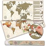 GOODS+GADGETS Scrape Off World Map Vintage - XXL Weltkarte zum frei Rubbeln 100 x 45 cm - Rubbel Landkarte Deluxe Wandb