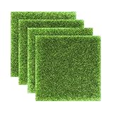 Groust 4PCS Kunstrasen Rasenteppich, Indoor Outdoor Garten Rasen Landschaft Balkon Synthetic Turf Mat, Fake Grass Rug für Patio House Decoration Balkon, für Garten Balkone Terrassen Winterg