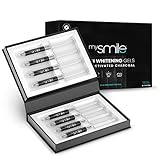 mysmile Zahnaufhellung Nachfüllgele mit Aktivkohle - 8 x 3ml Zahnbleaching Gel für weiße Zähne - Refill Charcoal Whitening Gel für unser Teeth Whitening Kit - Weißere Zähne für Z