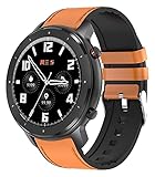 Schlafüberwachung uhr uhr mit herzfrequenzmonitor schrittzähler uhr tracker watch touch screen uhr fitness watch digital sportuhr wasserdichte militärarmee uhren smart watch ( Color : LeatherBrown )