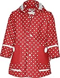 Playshoes Mädchen Regen-mantel Punkte Jacke, Rot, 86