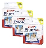 tesa® Photo Klebepads, beidseitig klebend zur Erstellung eines Fotobuches, Big Pack mit 500 Stück (3 Packung)