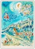 Marc Chagall Poster Drucke 《Karneval der Blumen》 Leinwand Ölgemälde Abstrakte Wandkunst Bild Wohnzimmer Schlafzimmer Hintergrund Dekor 40x60cm Kein R