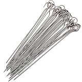 MCYAW 10 20 stücke Outdoor Camping Picknick Werkzeuge Runde Roast Skewers Nadelstab Edelstahl BBQ Grill Spieße Küchenutensilien (Color : 4.5mm 50cm 10pcs)