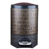 Mülleimer Home Wohnzimmer Schlafzimmer Persönlichkeit Chinesische Vintage Imitation Holz Muster Große niedliche Bedeckte Fuß Mülleimer (Größe: 10l) Mü