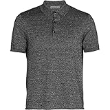 icebreaker Herren Flaxen Polo T-Shirt, Black, XL