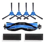HALIEVE Filter Bürste Ersatzteile Zubehör Set für Bagotte BG600 BG700 BG800 Staubsauger Roboter (1 Zentrale Bürste + 2 Filter + 4 Seitenbürste)