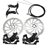 xiegons0 Mechanische Scheibenbremse Set, Univeral Scheibe Bremse Vorne Hinten Fahrrad Klemme Bremssattel Mountainbike Rennrad Reiten Fahrrad Teile - Schwarz, Free S