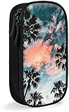 Federmäppchen Palme Bottom View Hawaii Pencil Box Minimalistische Reißverschluss Stifteetui für College Schule Büro Schw
