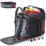 Otaro ® Premium Skischuhtasche mit Helmfach (Classic: Rot/Schwarz)