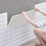 10 Stück 3D Selbstklebend Tapete,77x70cm Wasserdicht Wandaufkleber Ziegel Tapete Wandtapete Schaumstoff für Schlafzimmer,Wohnzimmer,TV-Wand,Haus Dek
