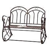 Outsunny Gartenbank Schaukelbank Parkbank Sitzbank Bank 2-Sitzer Metall 104 x 75 x 95,5