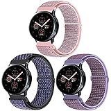 KIBDSNG 3 Pack 20mm Armband Kompatibel mit Samsung Galaxy Watch 3 41mm/Galaxy Watch Active 2 40mm 44mm, Einstellbares Nylon Sport Uhrenarmband Ersatzarmband für Gear Sport/Garmin Vivoactive 3