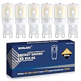 G9 LED 3W Lampen Warmweiß 3000K, LED Leuchtmittel, LED Birnen Glühbirne Ersatz für 25W Halogenlampen AC220-240V, Kein Flackern Nicht Dimmable Energiesparlampe, 6er Pack [Energieklasse A+]