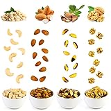 Nüsse Großpackung 800 g – Walnusskerne, Cashewkerne, Paranüsse, Mandeln – 4er Pack je 200 g – Vegane Lebensmittel – Nussmischung zum Genießen für zu Hause und Unterweg