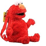 Plüsch-Rucksack Sesamstrasse Schultasche Cartoon Elmo Krümelmonster Big Bird gefüllt Rucksack 46 cm (rot)