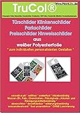 30 Türanhänger Türhänger Klinkenschilder 195µm (ca. 262g/m²) Reissfeste opake weiße Folie vorperforiert zum Selbstgestalten mit Laserdruckern und Kopierern – Information an Kleiderbüg