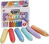 TBC The Best Crafts 6 Farben Kinderkreide wasslöslich Kreide Glitzer Straßenkreide für Kinder Mädchen Jung