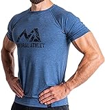 Natural Athlet Fitness Tshirt für Herren - Langes schnelltrocknendes Gym Slim-Fit T-Shirt - Krafttaining und Sp