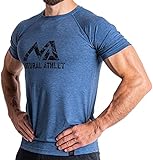 Natural Athlet Fitness Tshirt für Herren - Langes schnelltrocknendes Gym Slim-Fit T-Shirt - Krafttaining und Sp