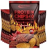 IronMaxx Protein Chips 40 High Protein Low Carb, Geschmack Hot Chili, 10x 50 g Beutel (10er Pack)