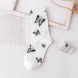 Aldevins&Granger Socke Strümpfe Damen Herren Neue Cartoon Socken Netter Bogen Druck Weiß Schwarz Lustige Harajuku Mode Damen 4