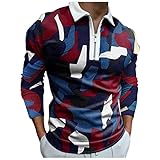 Chejarity Herren Langarm Poloshirt Frühling und Herbst Freizeit Polo Shirt mit Rollkragen Männer Casual Gestreift Polohemden Slim Office Shirt T-Shirt Herren W