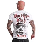 Yakuza Herren Give A FCK T-Shirt, Weiß, 6XL