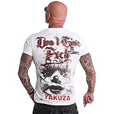 Yakuza Herren Give A FCK T-Shirt, Weiß, 6XL