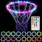 Prevessel LED-Basketballlichter mit Fernbedienung, 10M Wasserdicht Basketballkorb-Licht Batteriebetrieben 16 Farben 4 Modi für Outdoor-Basketball-Felge Felgenlicht leuchtet im Dunk