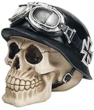 Nemesis Now Dekofigur Totenkopf, Eisernes Kreuz, 17 cm, elfenbeinfarb