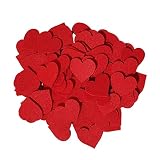 edelkern Filz Herz Deko | rote Filzherzen | rote Streudeko Herzen aus Filz zum Dekorieren und Basteln (DIY) | 80 Stück